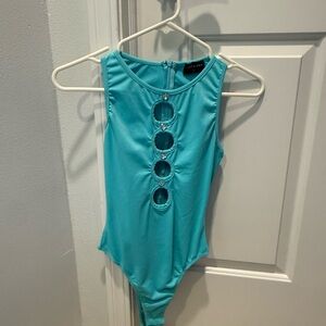 White Fox Boutique Teal Bodysuit